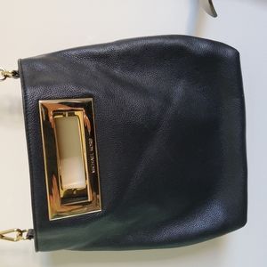Michael Kors Berkley Black Leather Messenger Bag